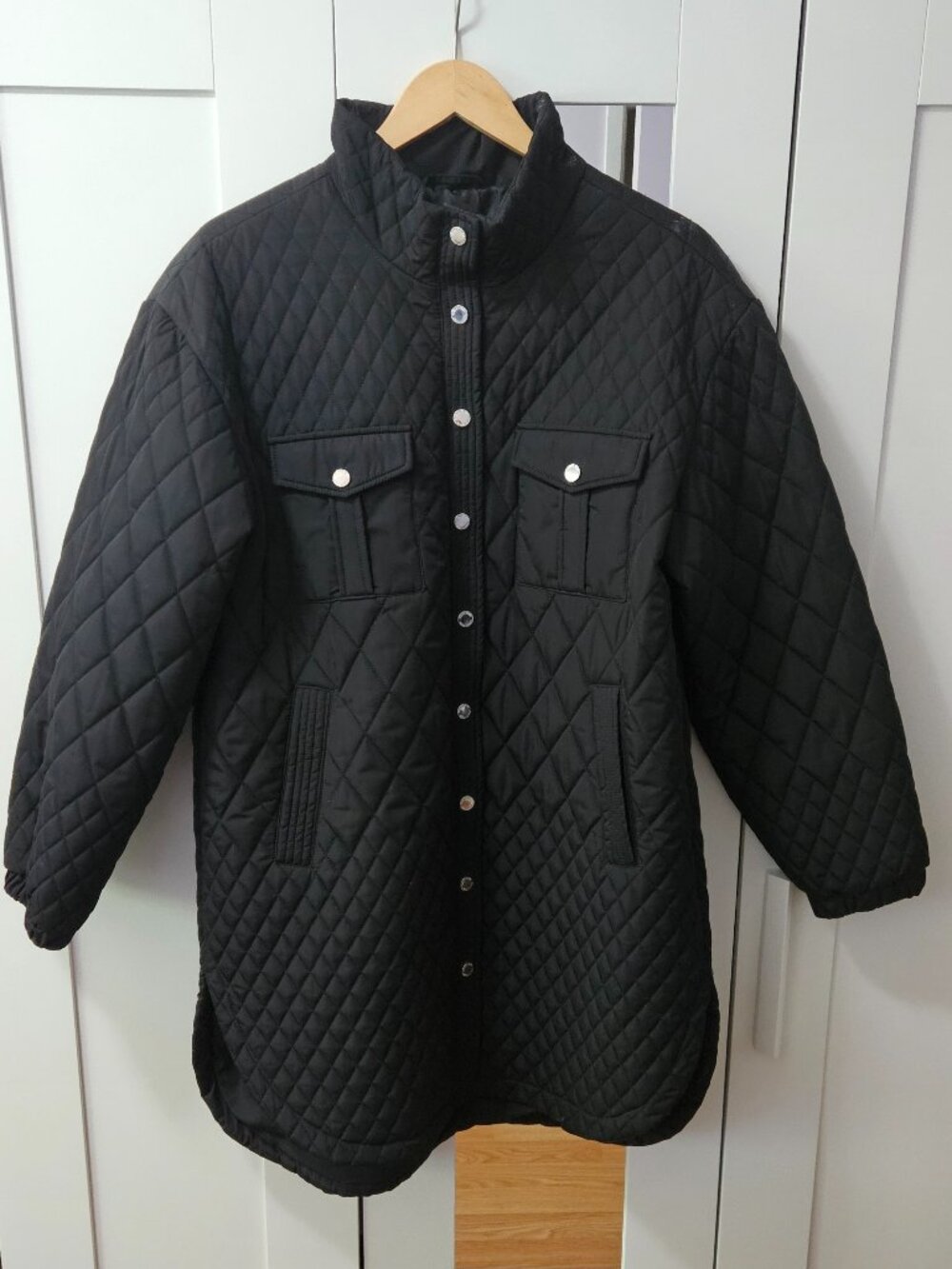 Women's Calvin Klein Black collared quilted jacket size XL